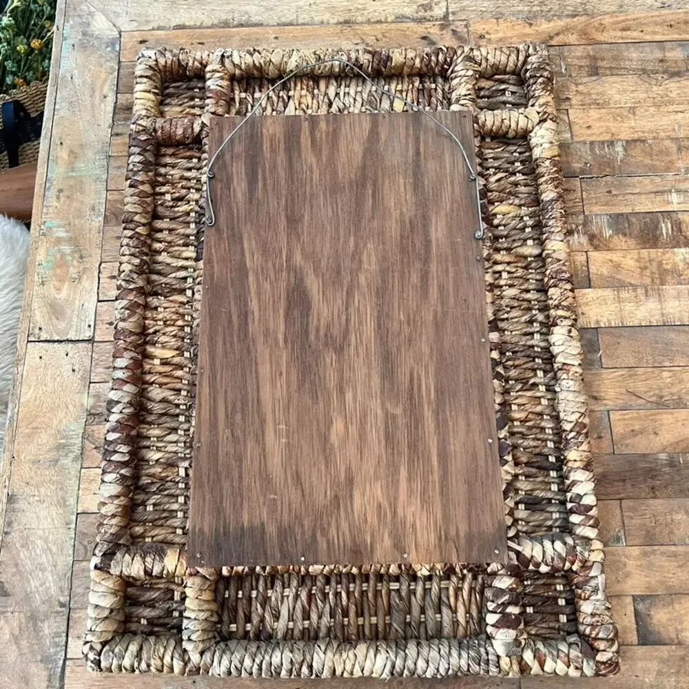 Rectangular Woven Rope Wall Mirror 27.5